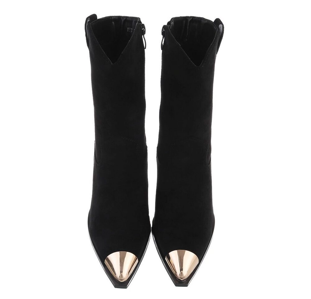 Ital-Design »Damen Cowboyboots Western« Stiefelette Blockabsatz High-Heel Stiefeletten in Schwarz