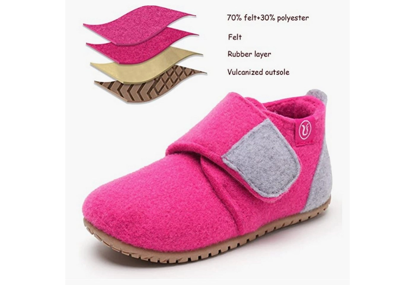 GOLDEN »Hausschuhe Kinder Mädchen Junge Hausschuhe Wärme Rutschfeste Leicht Home Klettverschluss Unisex Kinder Slipper« Plüsch Hausschuhe