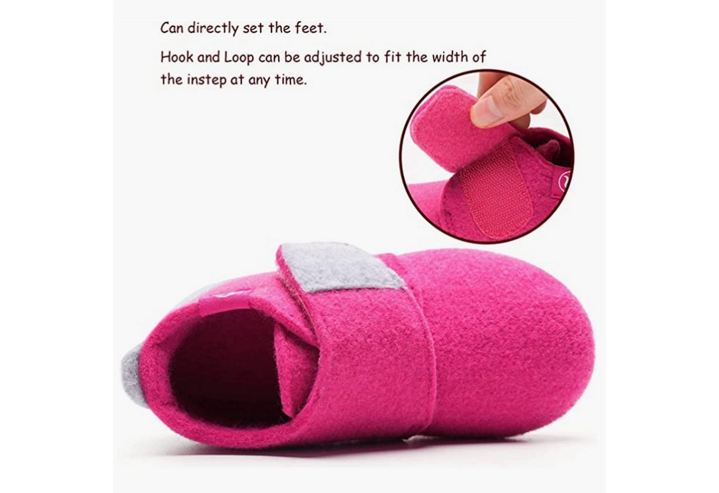 GOLDEN »Hausschuhe Kinder Mädchen Junge Hausschuhe Wärme Rutschfeste Leicht Home Klettverschluss Unisex Kinder Slipper« Plüsch Hausschuhe