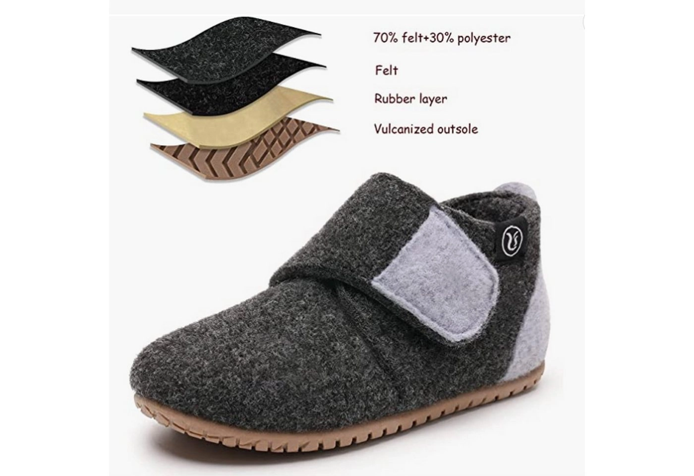 GOLDEN »Hausschuhe Kinder Mädchen Junge Hausschuhe Wärme Rutschfeste Leicht Home Klettverschluss Unisex Kinder Slipper« Plüsch Hausschuhe