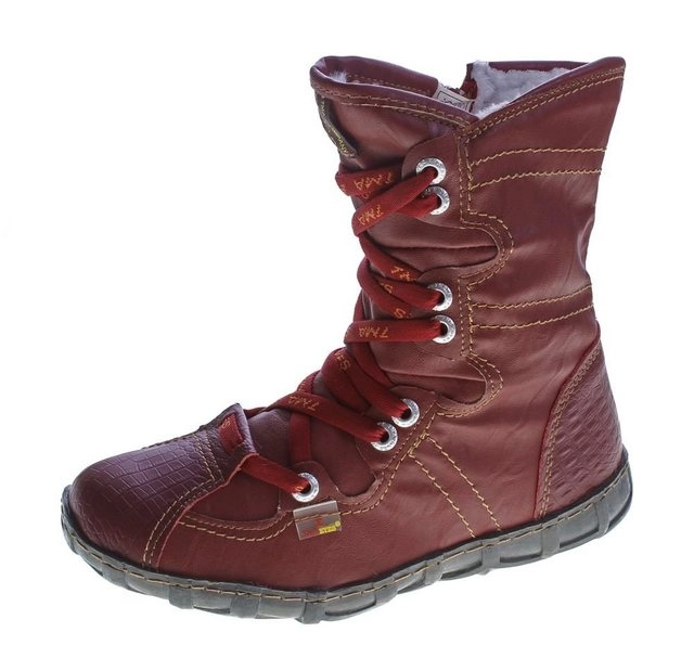 TMA »Leder Stiefelette TMA 2013 Winter Schuhe gefüttert« Stiefelette Gefüttert, Reptil-Print