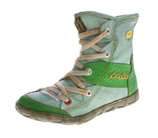 TMA »Leder Winter Stiefeletten TMA 2082 Damen Schuhe« Stiefelette Gefüttert, Reptil-Print, Used Look