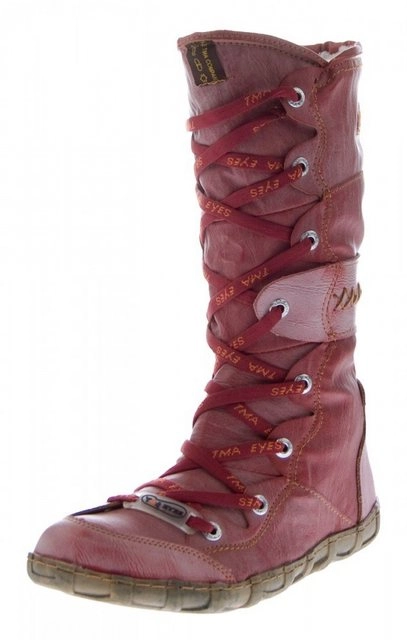 TMA »Leder Stiefel TMA 2088 Winter Schuhe gefüttert« Stiefel Gefüttert, Reptil-Print, Used Look
