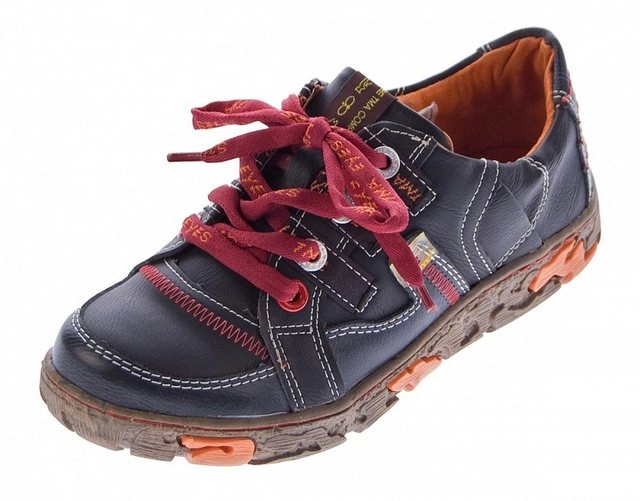 TMA »Damen Leder Schuhe TMA 4181 Sneaker Halbschuhe« Schnürschuh Ungefüttert, Used Look