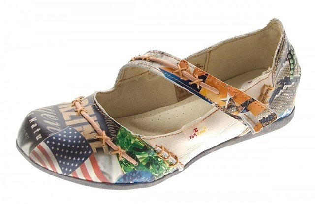 TMA »Leder Ballerina Muster variieren Schuhe TMA 5085« Keilpumps Musterdruck, Used Look, Frühjahr, Sommer