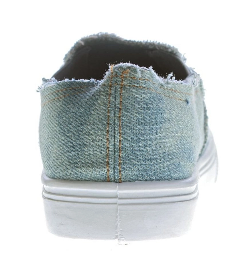 Scandi »Halb Schuhe Ballerina Sneakers Slipper Jeans-Stoff« Slip-On Sneaker Jeansstoff, bunte Farbsprenkel, Used-Look