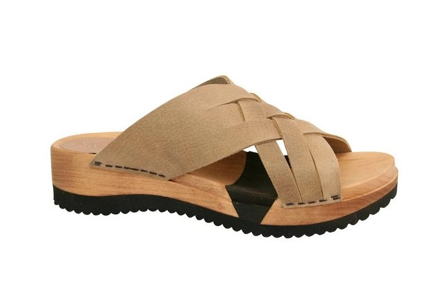 Sanita »Holz Flexsohle Salto / Obermaterial: Nubukleder (geölt) Innensohle: Leder & Holz (Linde) Sohle: Gummi« Pantolette