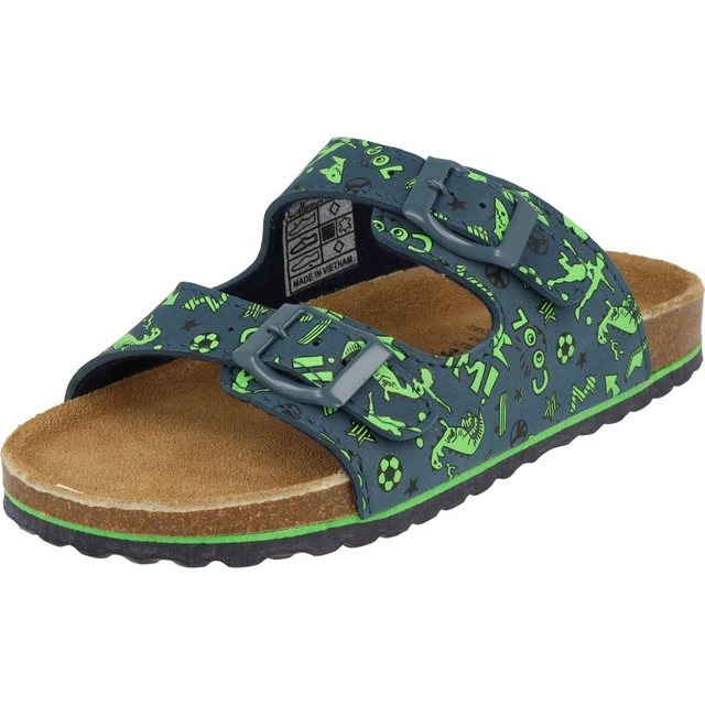 SUPERSOFT »Jungen Schuhe Pantoletten Lederfußbett 474-507 Blau Fußball-Motiven« Pantolette
