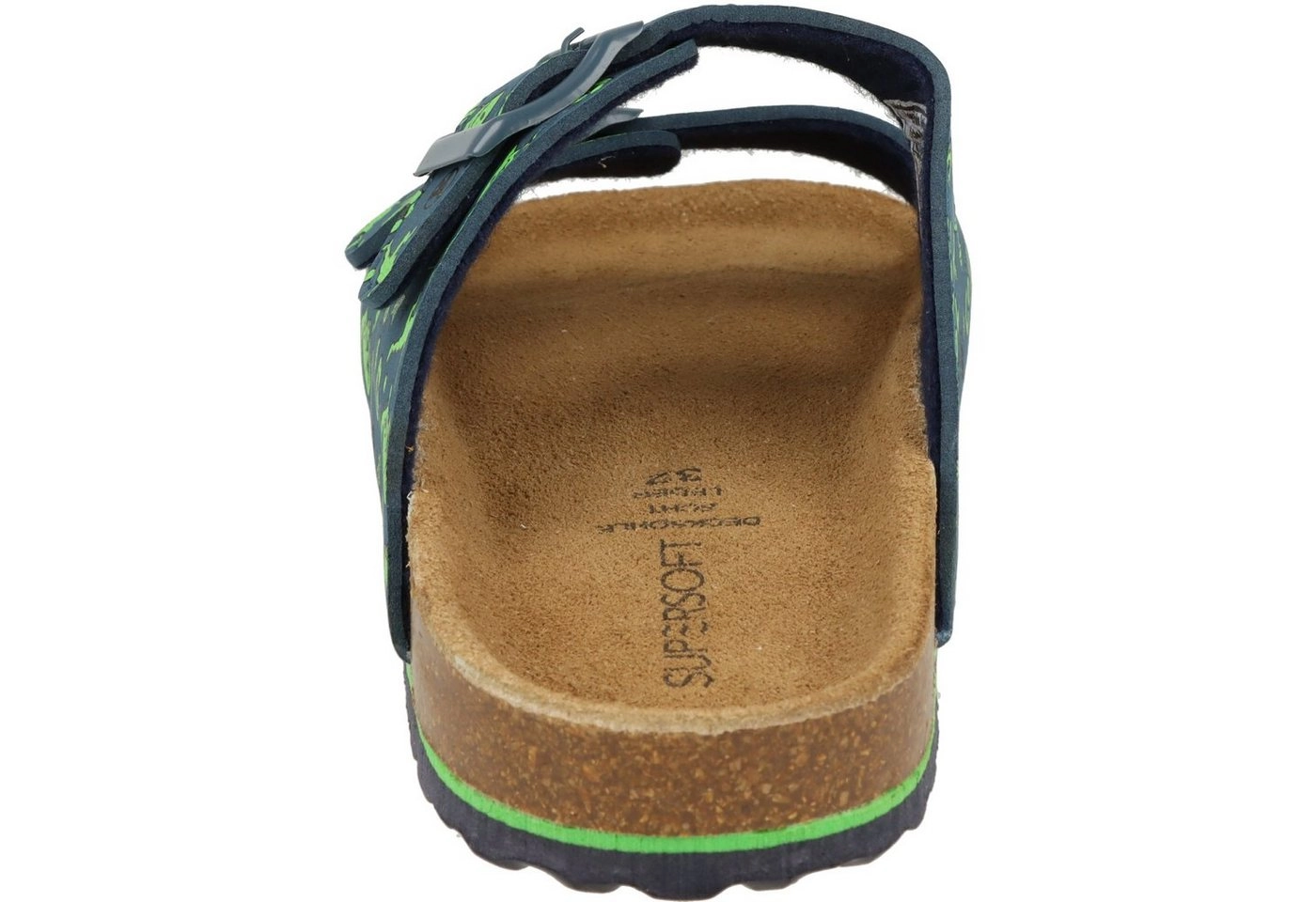 SUPERSOFT »Jungen Schuhe Pantoletten Lederfußbett 474-507 Blau Fußball-Motiven« Pantolette