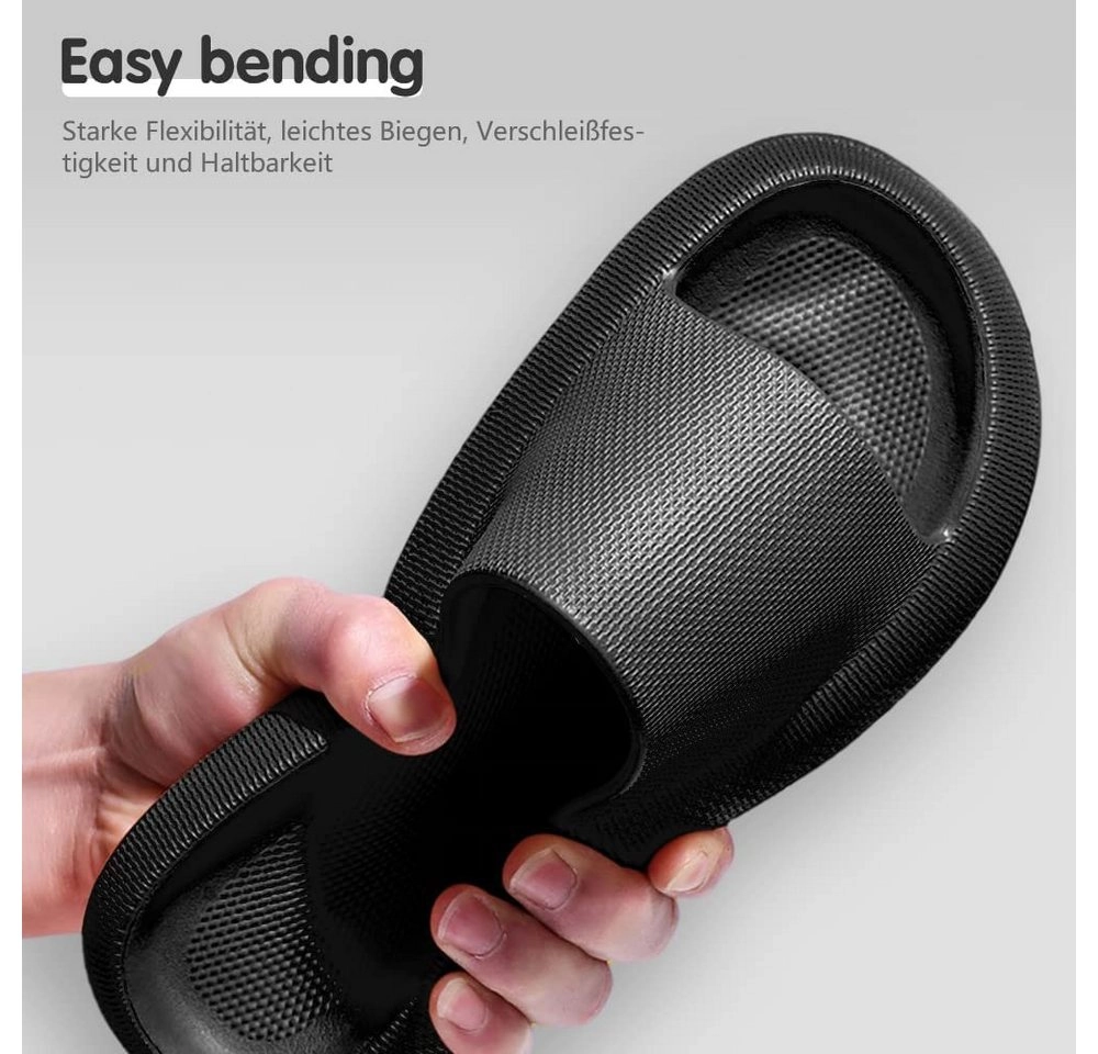 Jormftte »Herren Damen Super Weich Hausschuhe Badeschuhe Pantoffeln Badeschlappen rutschfeste Unisex Strand Sandalen Indoor Slippers Dicke« Hüttenschuhe (Satz, Ein Paar Hausschuhe) Rutschfest