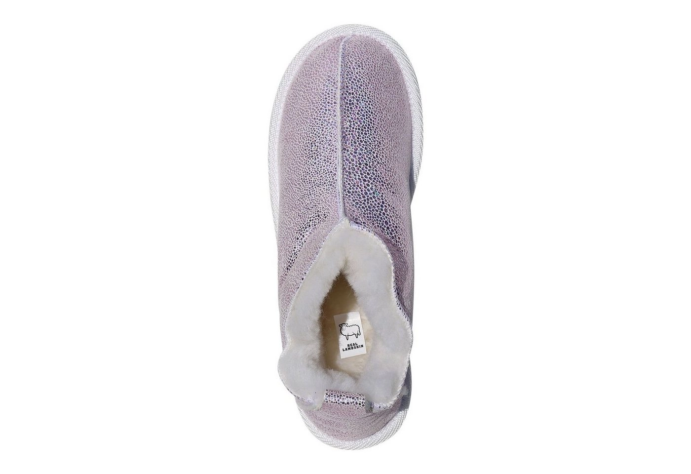 Hollert Hausschuh Damen Hüttenschuhe Cinderella Glitzer Echtleder Merino Schaffell Fellschuhe