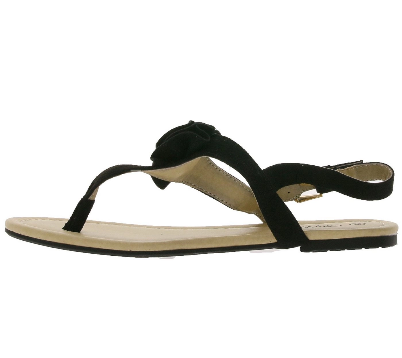 CITY WALK »City WALK Sandalette stylische Damen Sandale mit Deko-Rose auf Spann 76727031 Latschen Schwarz« Sandalette