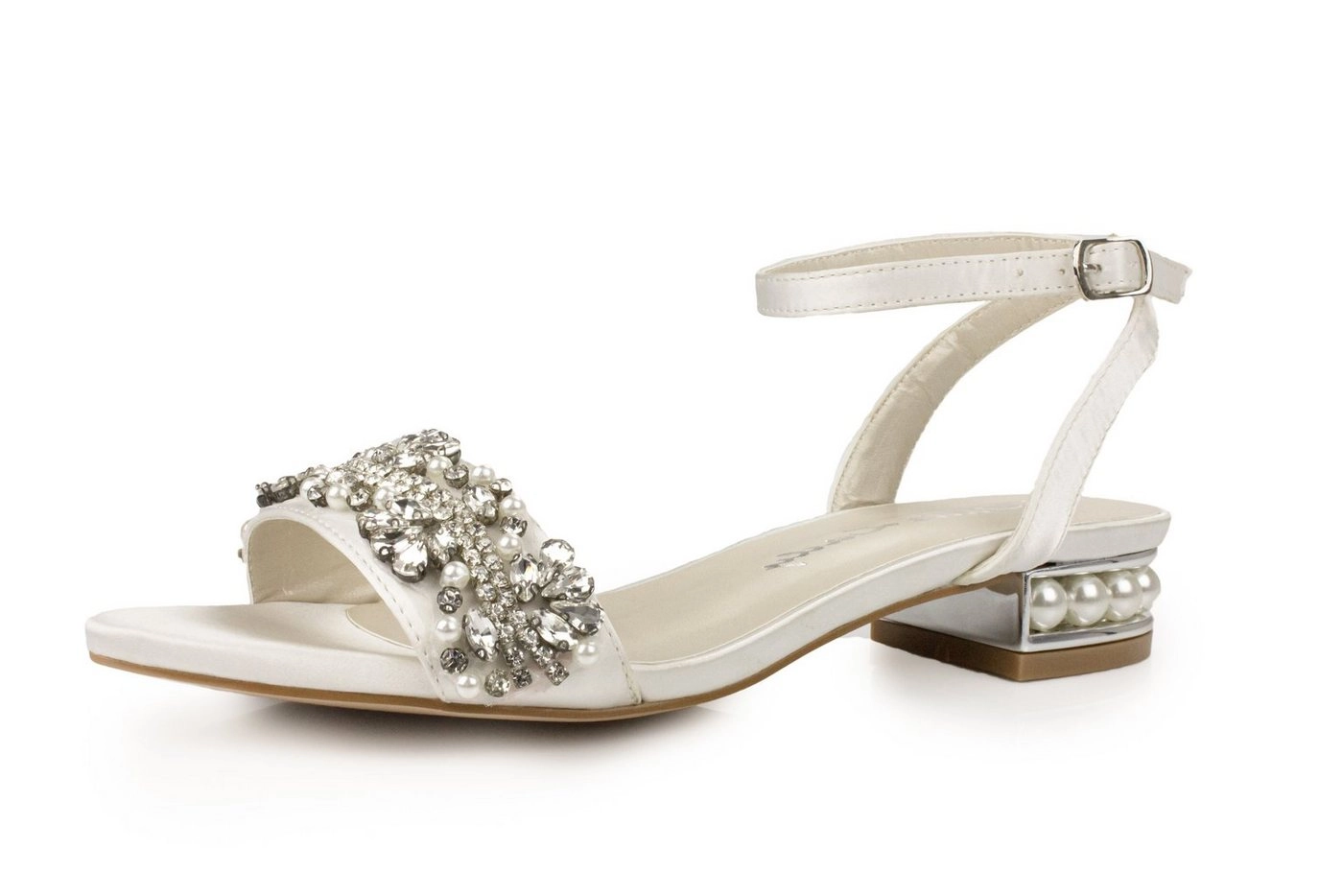 White Lady »855 ivory Satin - flache Brautschuhe« Sandalette