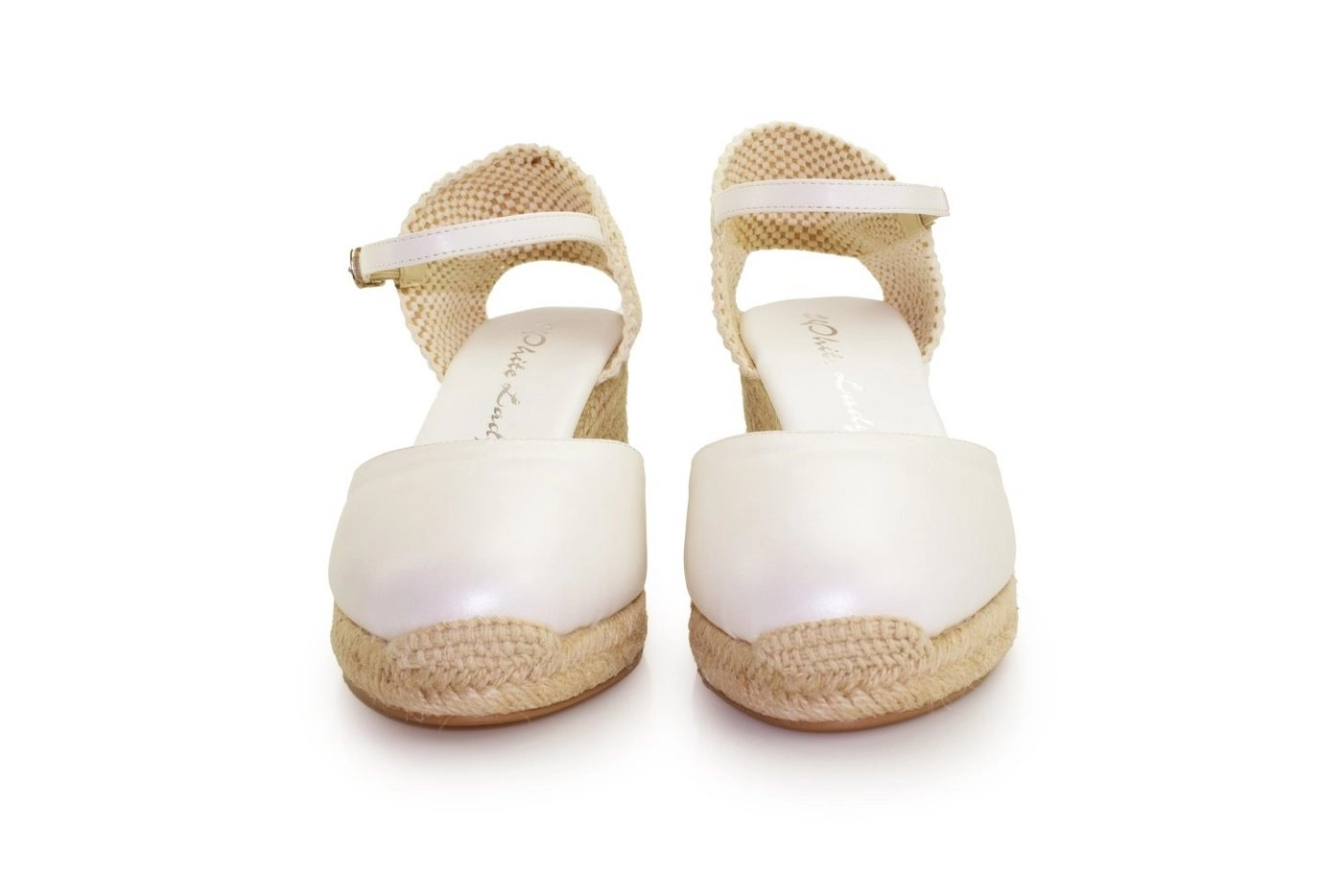 White Lady »940 offwhite Leder - Brautschuh« Keilsandalette