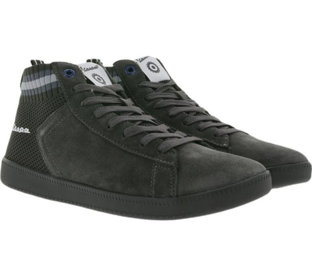 Vespa »Vespa Sneaker Mid Top Turnschuhe mit Echtleder-Anteil New Wave Freizeit-Schuhe Dunkelgrau« Sneaker
