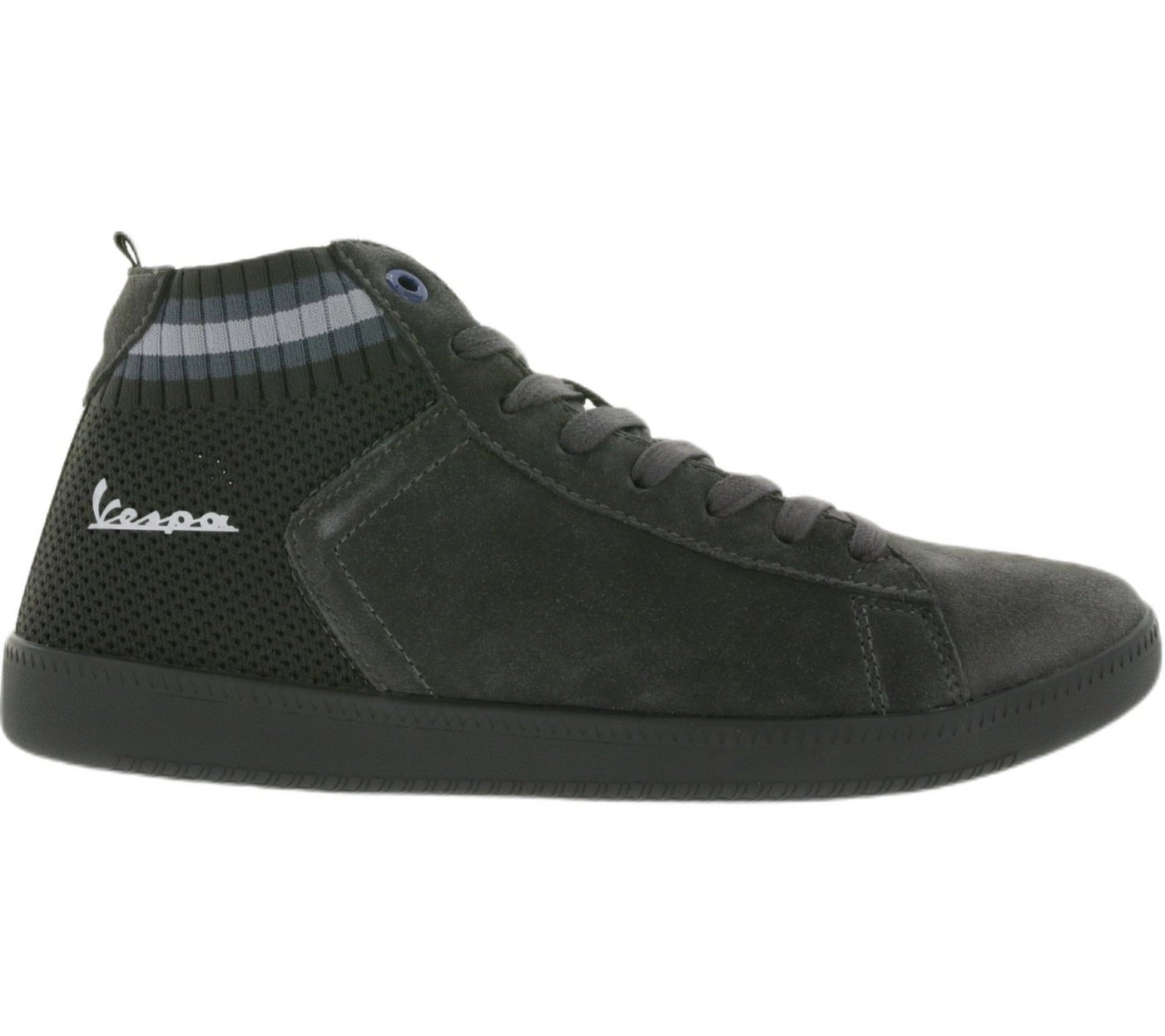 Vespa »Vespa Sneaker Mid Top Turnschuhe mit Echtleder-Anteil New Wave Freizeit-Schuhe Dunkelgrau« Sneaker