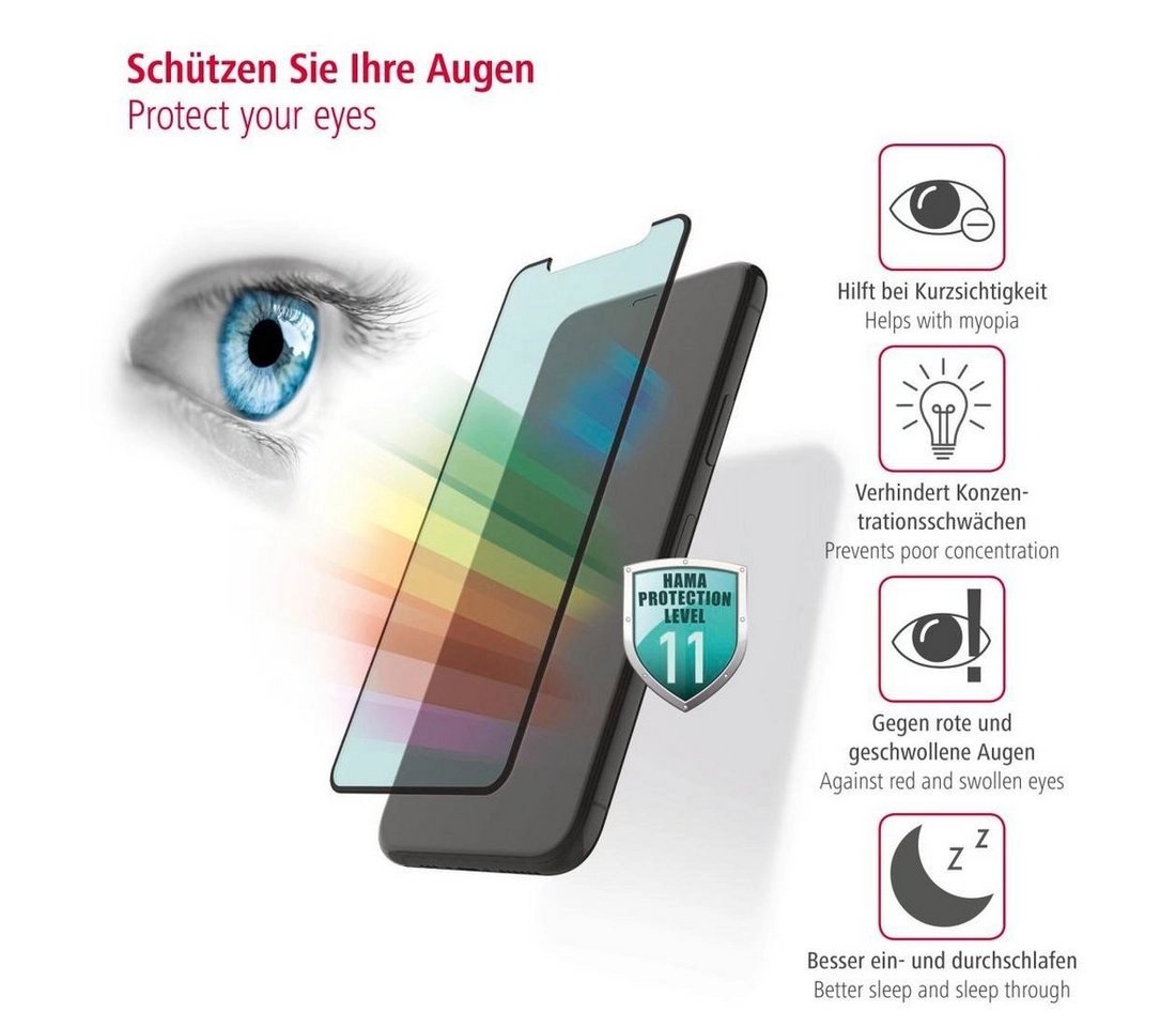 Hama »Displayschutzglas für iPhone 6/6s/7/8/SE 20, mit Blaufilter, antibakterielles Schutzglas«, Displayschutzglas, Displayschutz mit Blaufilter