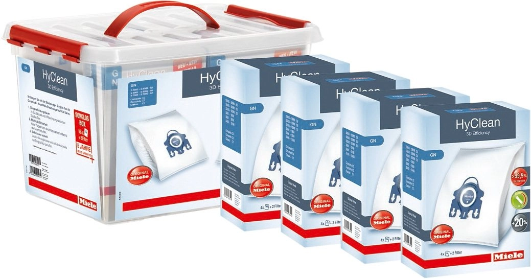 Miele Staubsaugerbeutel Sorglos-Box HyClean 3D Efficiency GN, passend für MIELE, insgesamt 16 Staubbeutel