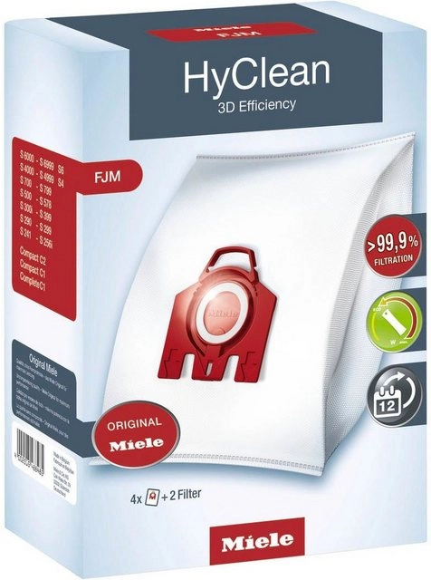 Miele Staubsaugerbeutel HyClean 3D Efficiency FJM, passend für MIELE, 4er- Pack