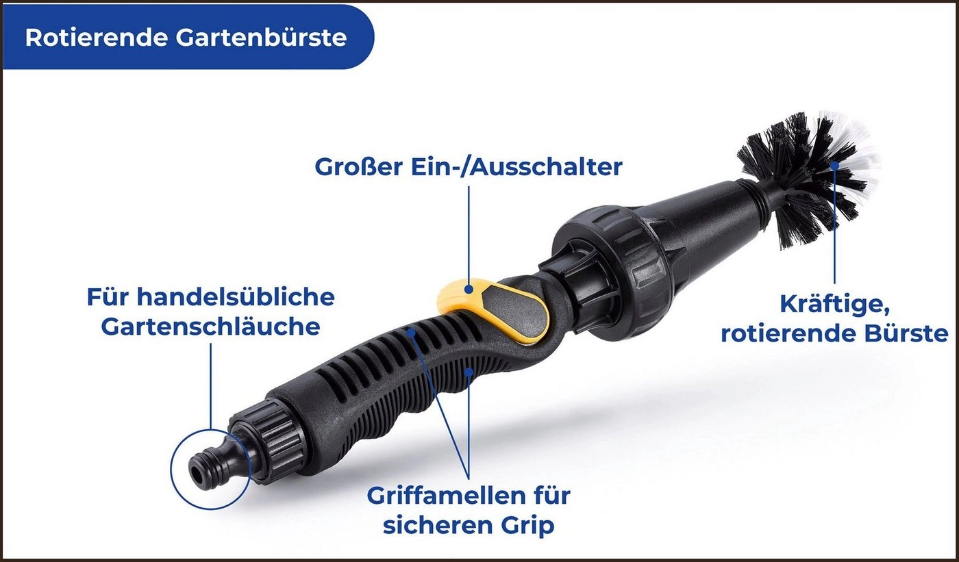 Reinigungsbürste »Maximex«, WENKO, rotierende Gartenbürste, inkl. Wechselaufsatz