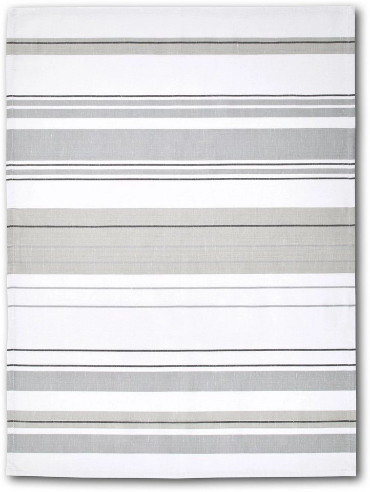 Dyckhoff Geschirrtuch »Streifenvielfalt«, (Set, 3-tlg), 55 % Baumwolle, 45 % Leinen, saugfähig und fusselarm, 50x70 cm