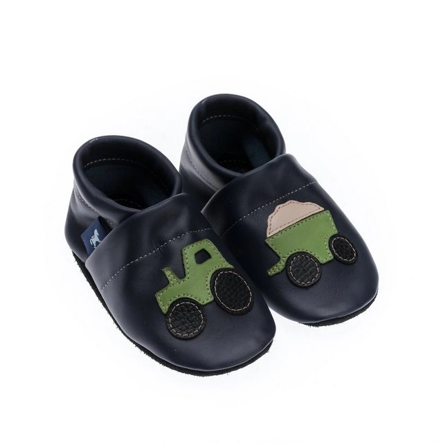 Pantau IT'S A SMALL WORLD »Krabbelschuhe & Lederpuschen mit Traktor« Hausschuh 100% Leder, Handarbeit