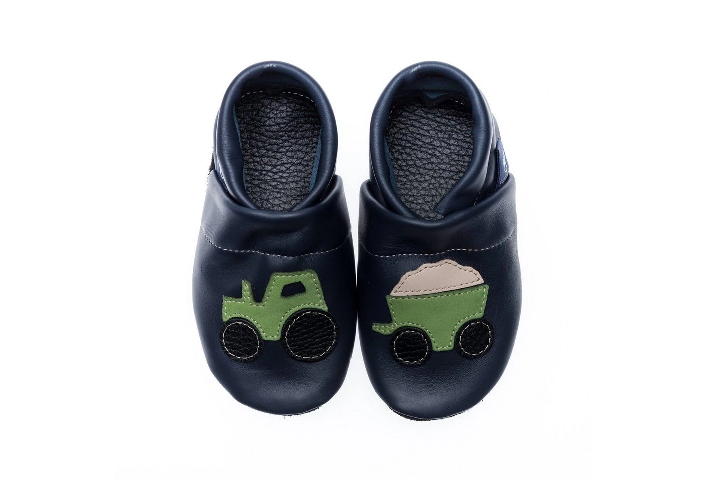Pantau IT'S A SMALL WORLD »Krabbelschuhe & Lederpuschen mit Traktor« Hausschuh 100% Leder, Handarbeit