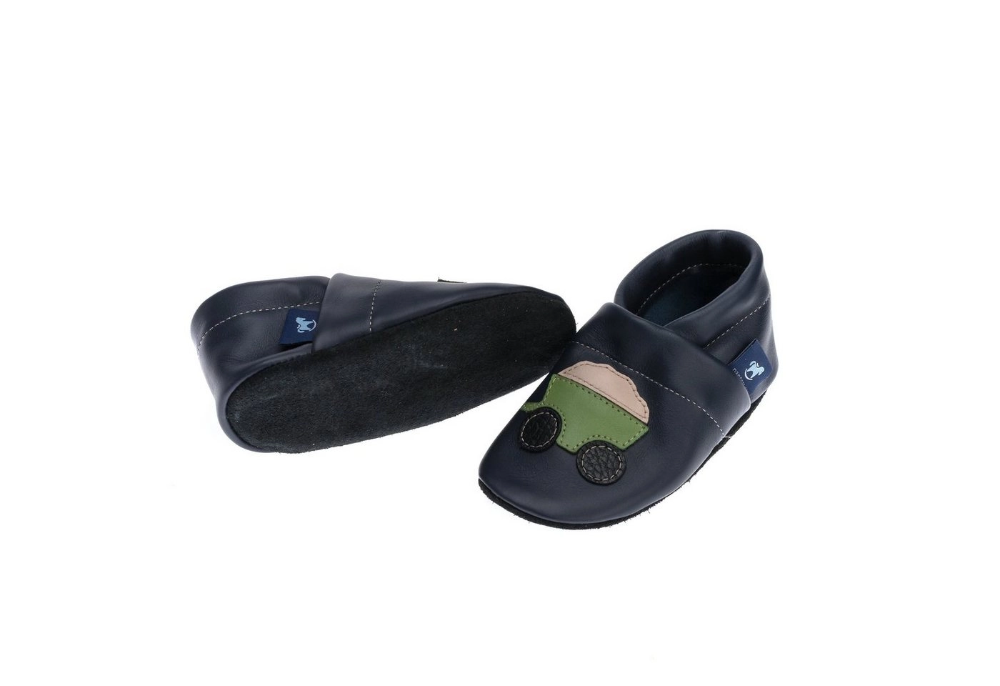Pantau IT'S A SMALL WORLD »Krabbelschuhe & Lederpuschen mit Traktor« Hausschuh 100% Leder, Handarbeit