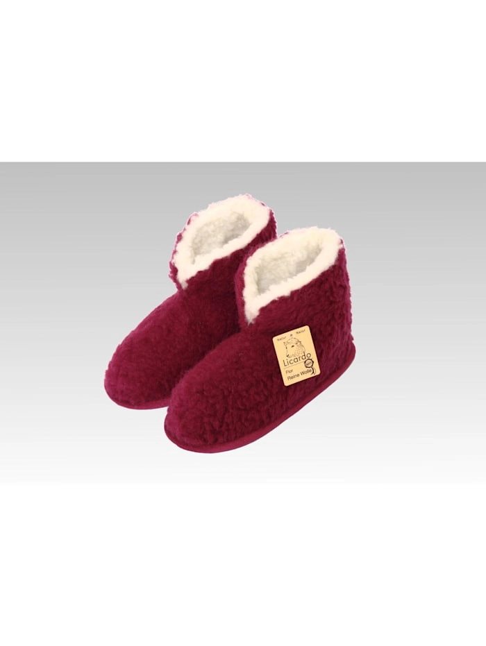 Licardo »Hausschuhe Heimschuh HS 18 Wolle bordeaux« Hausschuh