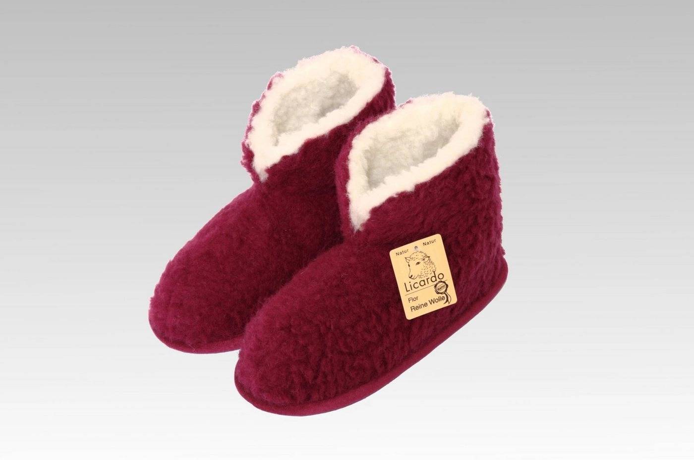 Licardo »Hausschuhe Heimschuh HS 18 Wolle bordeaux« Hausschuh