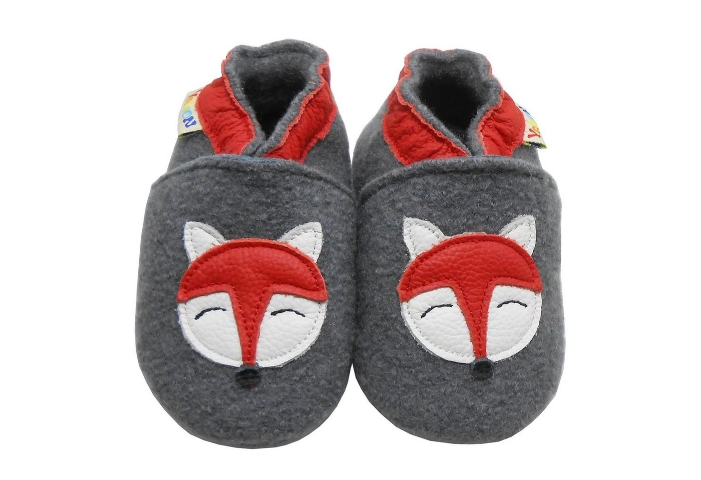 Yalion »Schuhe Kinder Anti Schweiß Krabbelschuh Kinder Filz Hausschuhe aus 100% Schafwolle, Fuchs Grau« Hausschuh