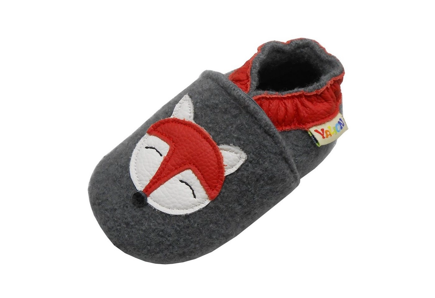 Yalion »Schuhe Kinder Anti Schweiß Krabbelschuh Kinder Filz Hausschuhe aus 100% Schafwolle, Fuchs Grau« Hausschuh