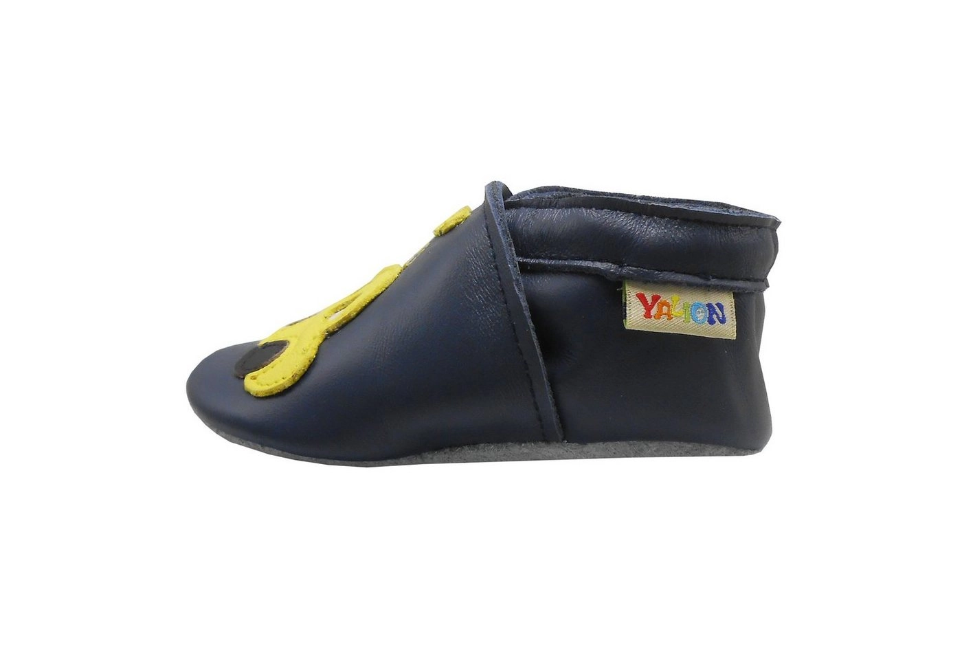 Yalion »Weiche Leder Lauflernschuhe Hausschuhe Lederpuschen Auto Dunkelblau 100% Leder« Krabbelschuh