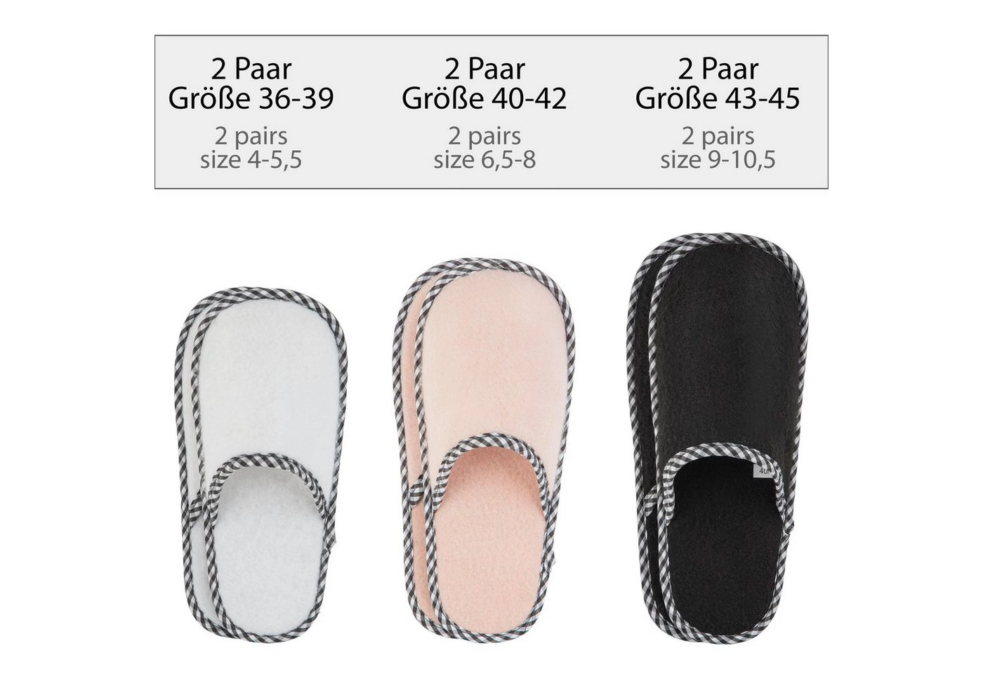 ONVAYA »ONVAYA® ABS Gästepantoffel, Diamant, 6er Set, Antirutsch Sohle, Hausschuhe, Filzpantoffel, Gr. 36-45 Gästehausschuhe« Plüsch Hausschuhe