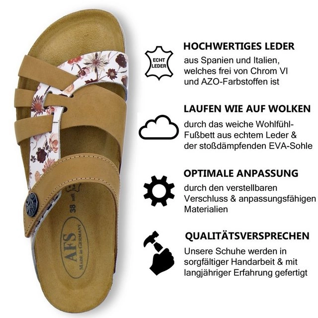 AFS-Schuhe »2120« Pantolette für Damen aus Leder mit Klettverschluss, Made in Germany