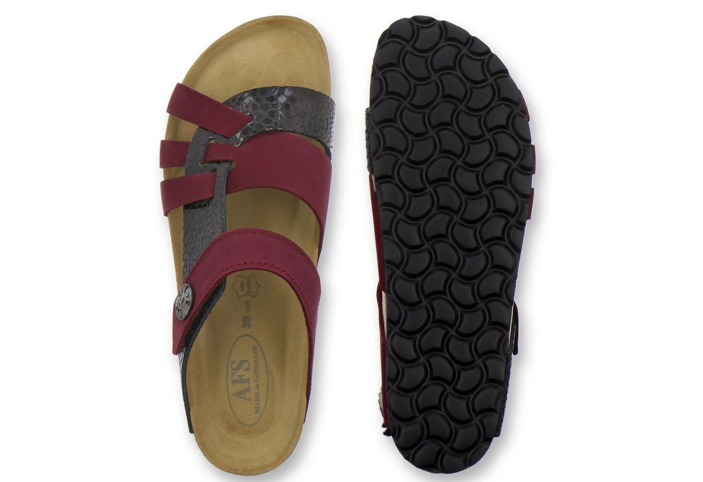 AFS-Schuhe »2120« Pantolette für Damen aus Leder mit Klettverschluss, Made in Germany