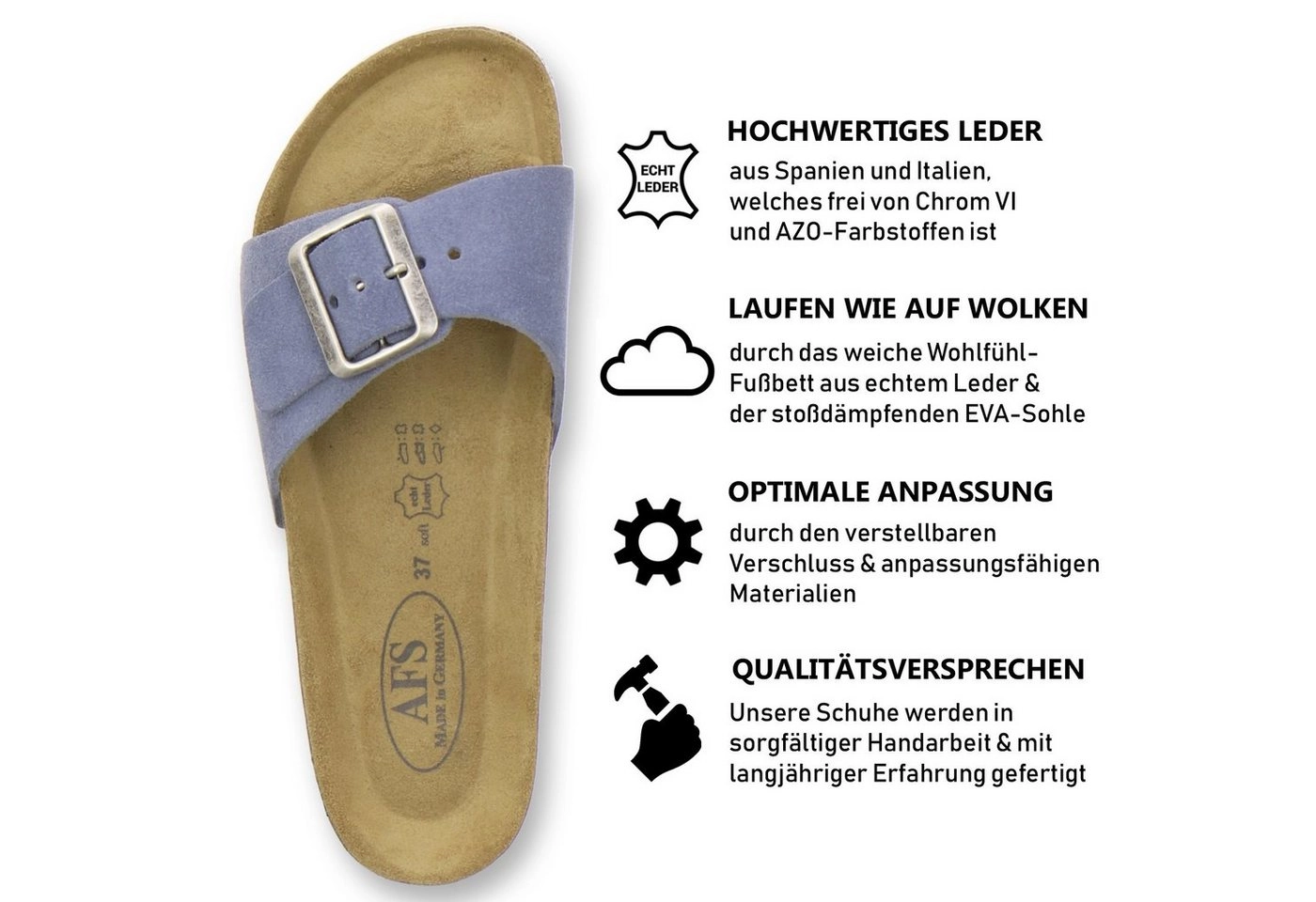 AFS-Schuhe »2112« Pantolette sommerliche Pantoletten für Damen aus Leder, Made in Germany