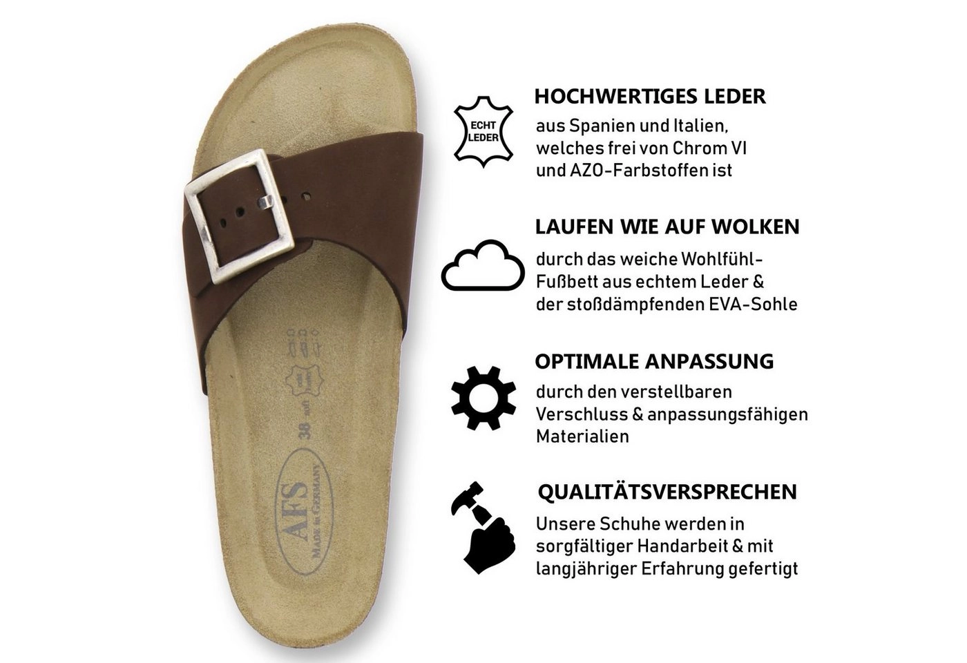 AFS-Schuhe »2112« Pantolette sommerliche Pantoletten für Damen aus Leder, Made in Germany