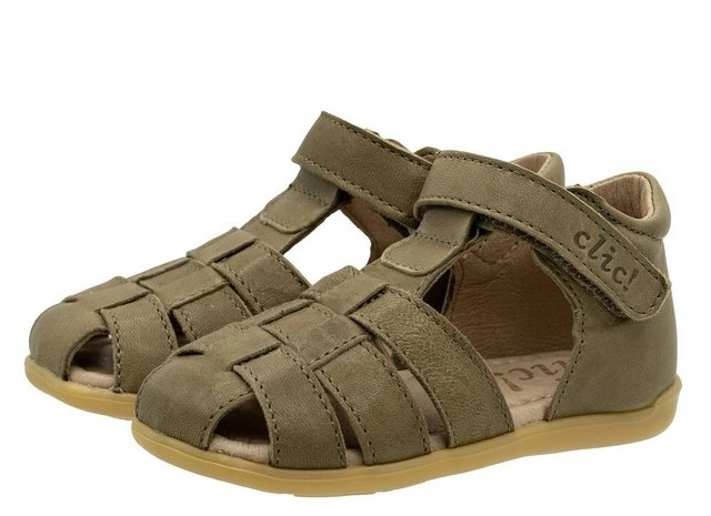 Clic »Clic Sandalen Lauflernschuhe Kleinkind Leder Braun-Grün 9737« Sandalette