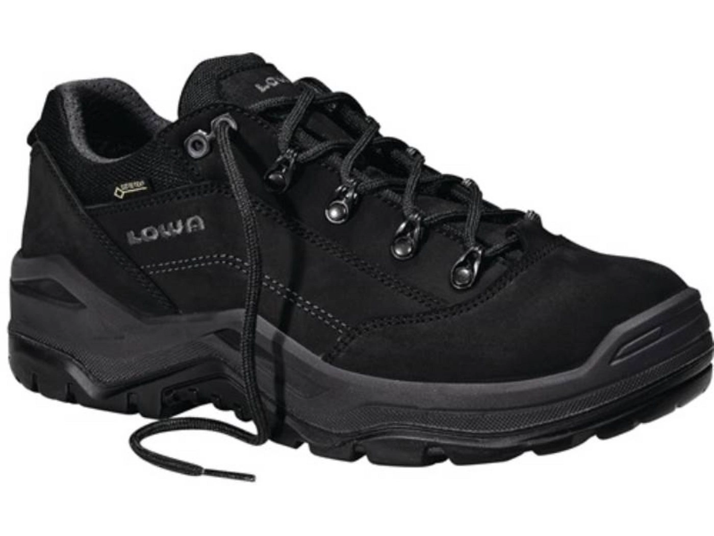 Elten »Sicherheitsschuh Renegade Work GTX black Lo Gr.41 schwarz/schw S3 CI/HI/HRO/SRC nach DIN EN ISO 20345 · S3 CI/HI/HRO/SRC · Form A · Obermaterial: hydrophobiertes Nubukleder und hydrophobiertes Textilmaterial ? Stahlkappe · metallfreier Durchtrittss