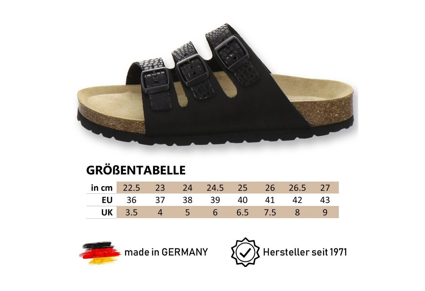 AFS-Schuhe »2133« Pantolette für Damen aus Leder mit Fußbett, Made in Germany