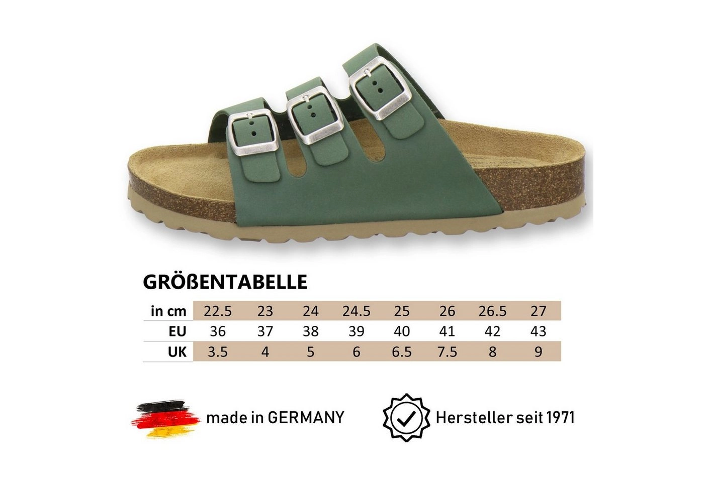 AFS-Schuhe »2133« Pantolette für Damen aus Leder mit Fußbett, Made in Germany