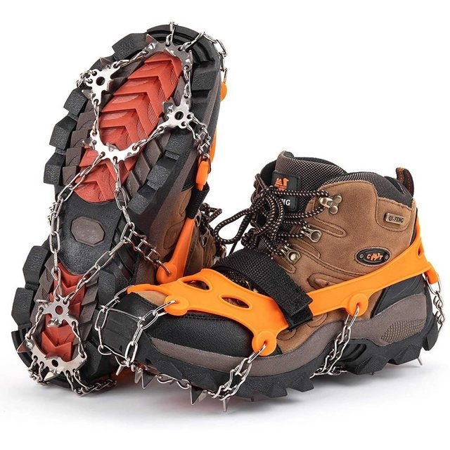 Jormftte »Ice Klampen Steigeisen mit 19 Zähne, Wahre Edelstahl Spikes und langlebiges Silikon, Schuhkrallen Anti Rutsch Schuhspikes für Winter Walking.« Kletterschuh