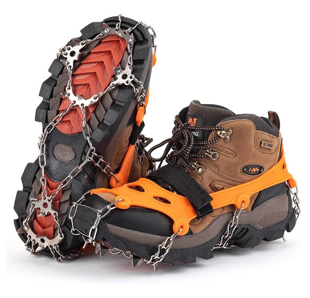 Jormftte »Ice Klampen Steigeisen mit 19 Zähne, Wahre Edelstahl Spikes und langlebiges Silikon, Schuhkrallen Anti Rutsch Schuhspikes für Winter Walking.« Kletterschuh