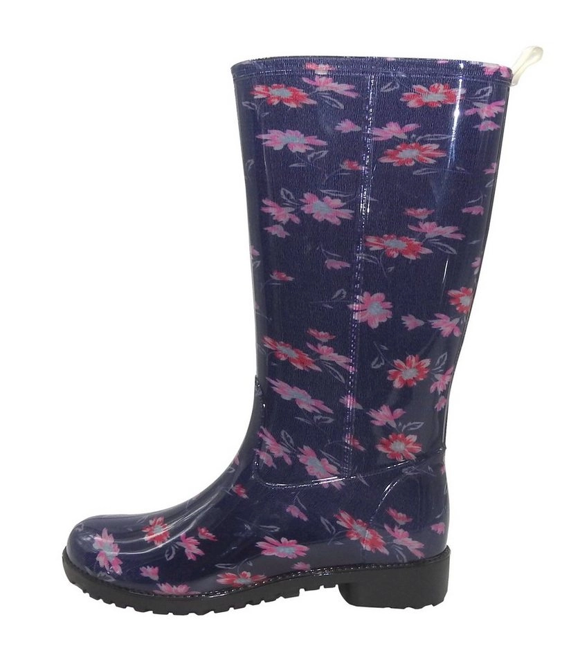 W.K. TEX GmbH Gummistiefel Damen Regenstiefel Damenstiefel Stiefel Stiefeletten Blumen geblümt bunt Motiv