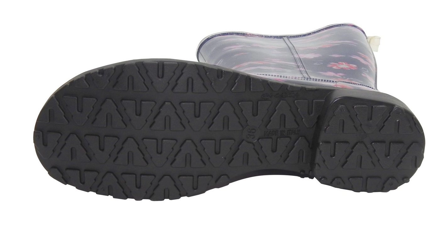 W.K. TEX GmbH Gummistiefel Damen Regenstiefel Damenstiefel Stiefel Stiefeletten Blumen geblümt bunt Motiv