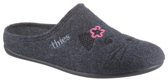 thies Pantoffel mit Kätzchen-Motiv