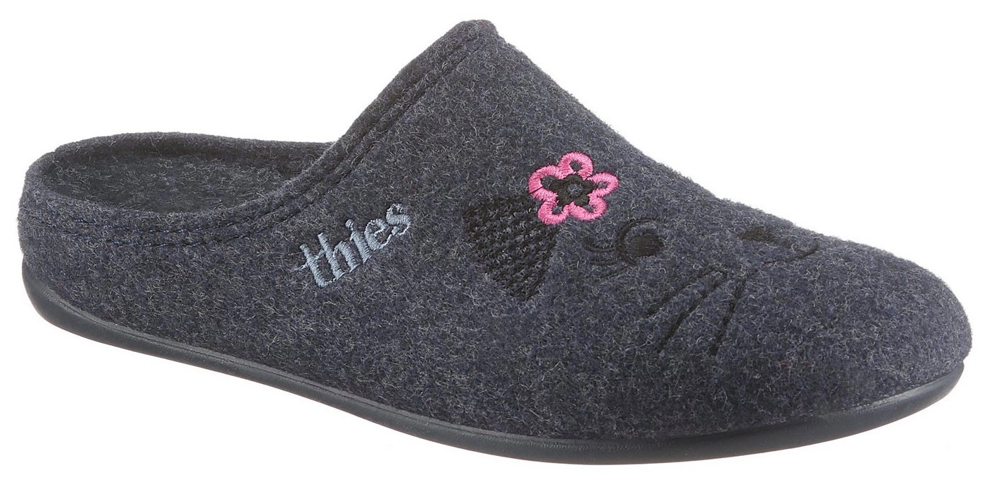 thies Pantoffel mit Kätzchen-Motiv