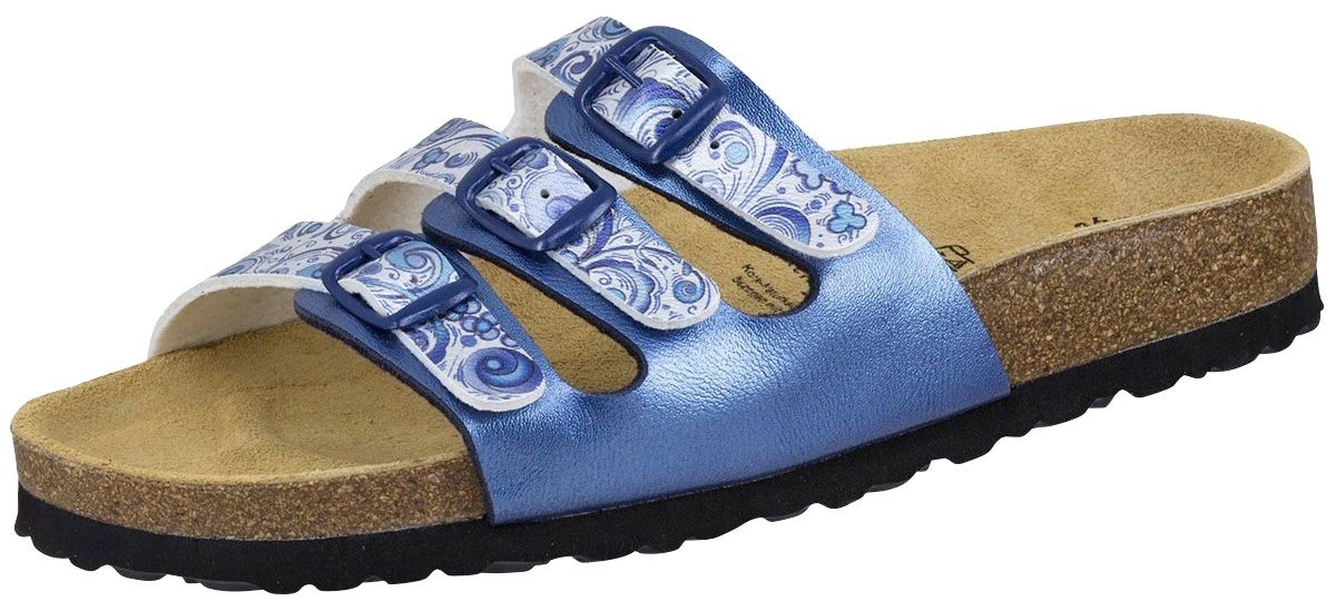 LICO work »560065« Sandale Bioline Pantolette Flower blau