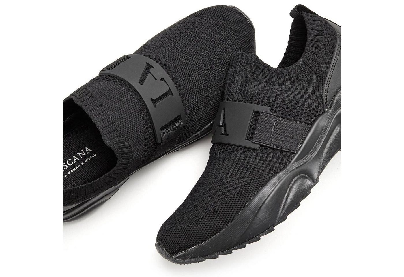 LASCANA ACTIVE Slip-On Sneaker mit dekorativem Band und Chunky Sohle VEGAN